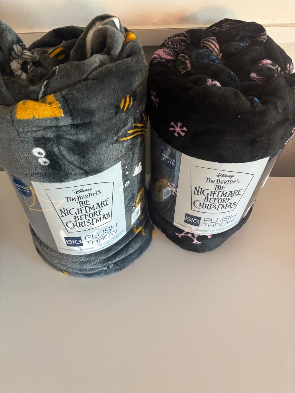 Disney The Nightmare Before Christmas Plush Throw - Gray, Black & Yellow Accents